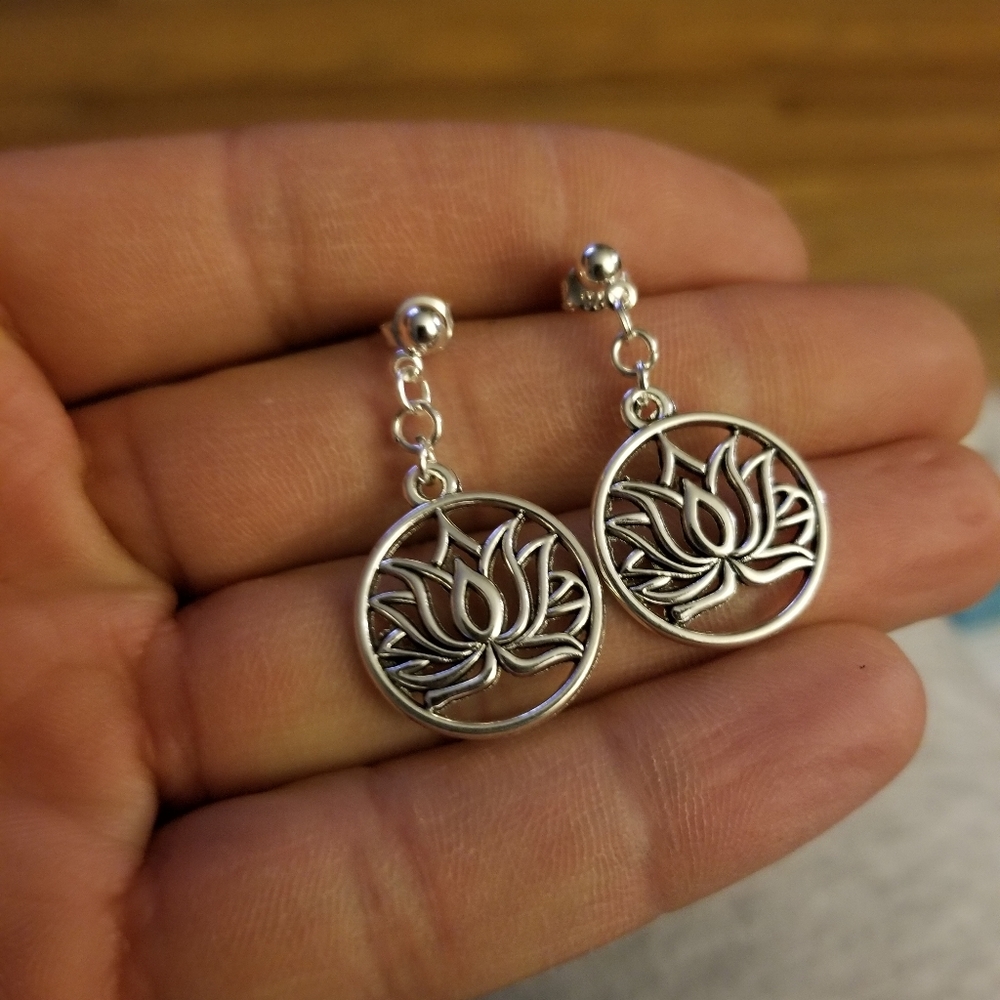 Lotus flower earrings